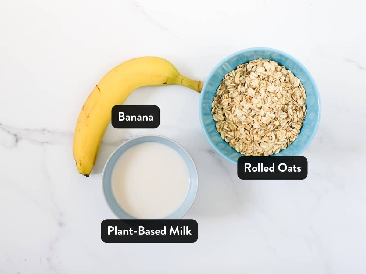 Ingredients for 3-Ingredient Banana Oat Pancakes