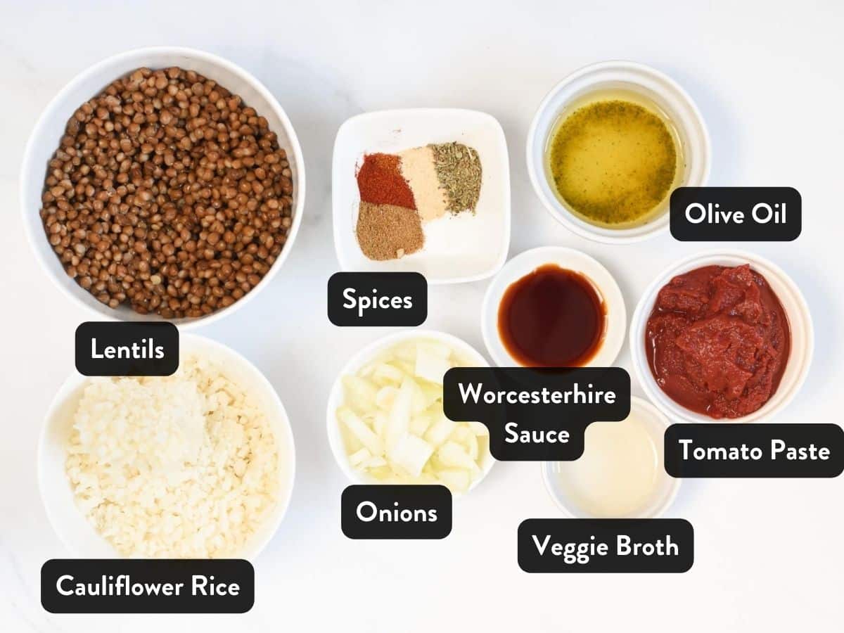 Ingredients for Vegan Taco Meat