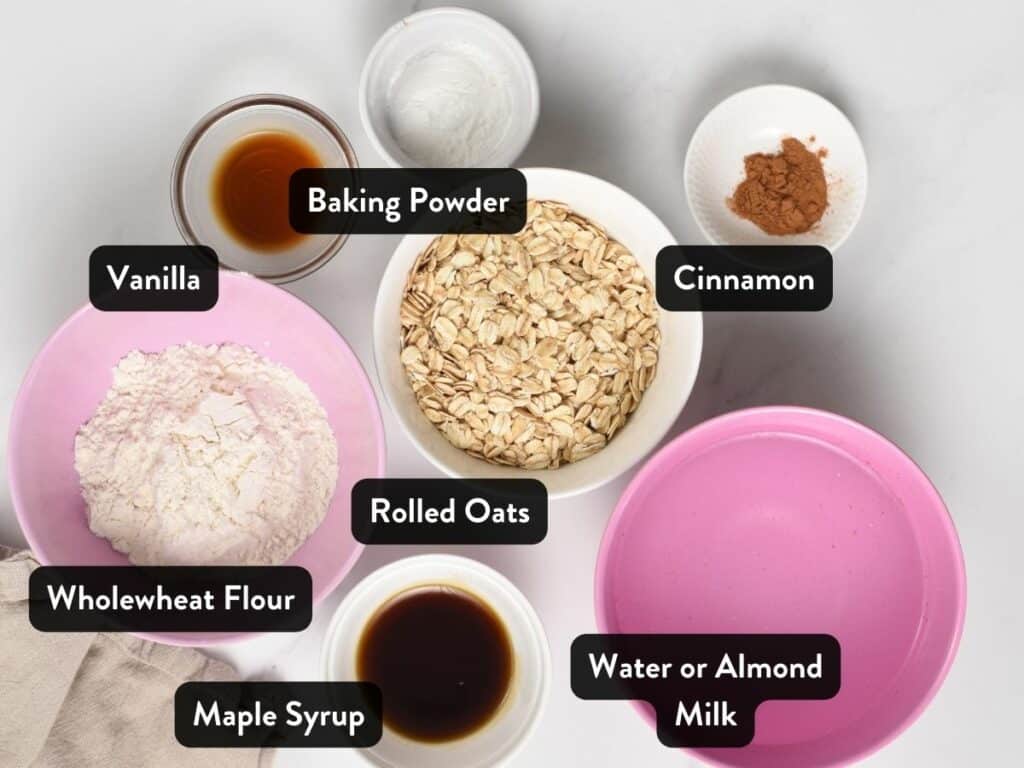 Ingredients for Vegan Oatmeal Pancakes