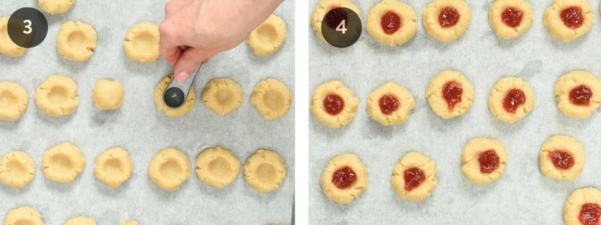 Making Almond Flour Thumbprint Cookies