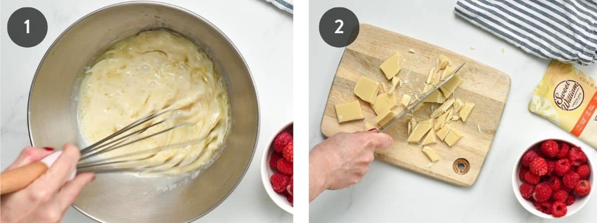 Making Vegan Raspberry Muffins - step 1 and 2