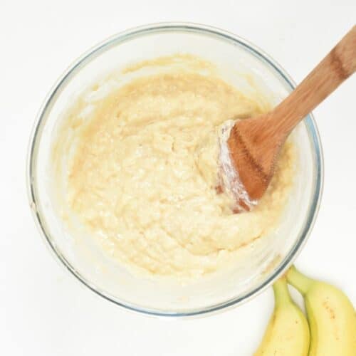 Sugar-Free Banana Muffin batter ready to be cooked.