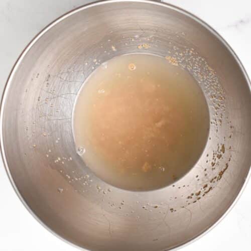 proofing yeast in a mixing bowl 
