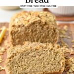 This Oat Flour Bread is the best healthy gluten-free bread made without yeast, no kneading is required for a crusty artisan bread soft within. It's the best healthy quick bread recipe for your vegan breakfast, or vegan sandwiches