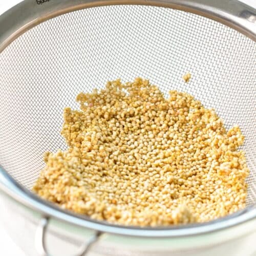 Quinoa in a sieve