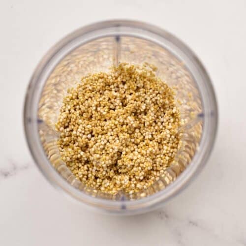 quinoa in the jug of a nutribullet
