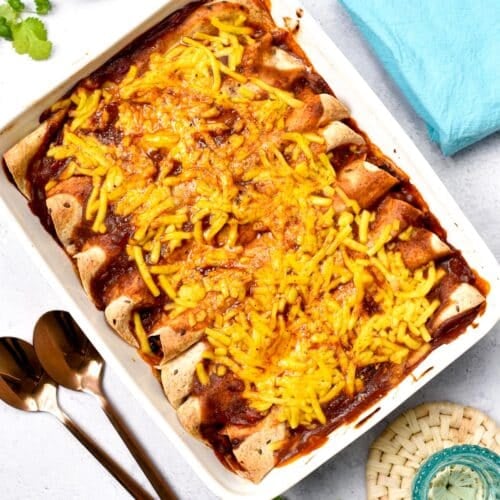 Cooked vegan enchilada