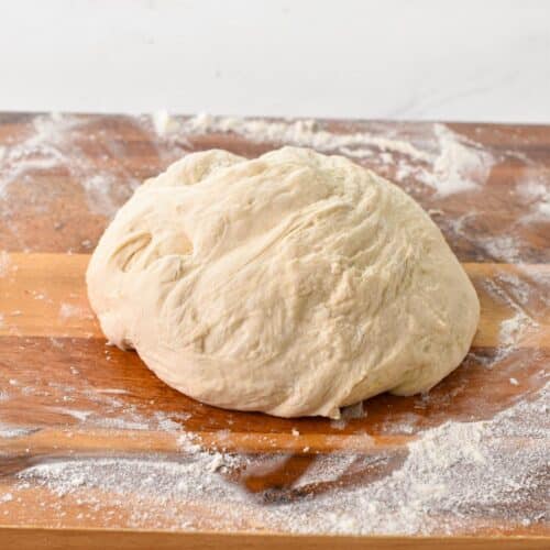 a ball of bread dough ready to be baked