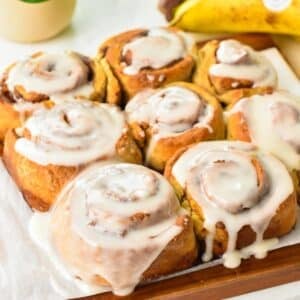 Quick Banana Bread Cinnamon Rolls (5 Ingredients, No Yeast, No Eggs, No Dairy)