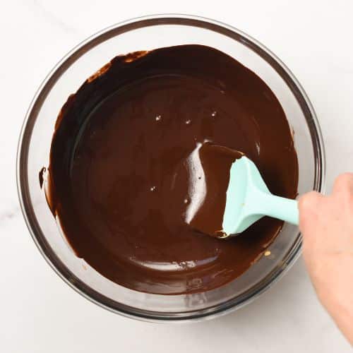 Melted chocolate base for the healthy rocky road bars.