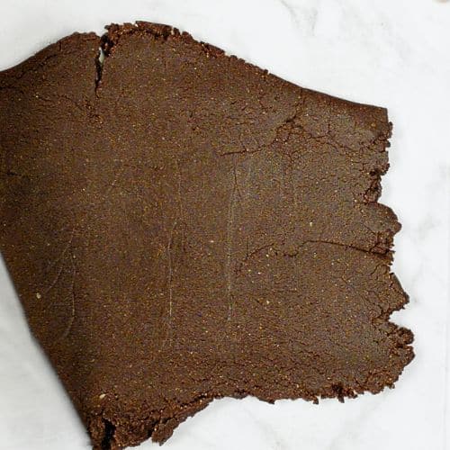 Flattened Vegan Chocolate Shortbread dough