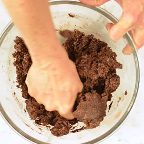 Combining the batter in a large bowl