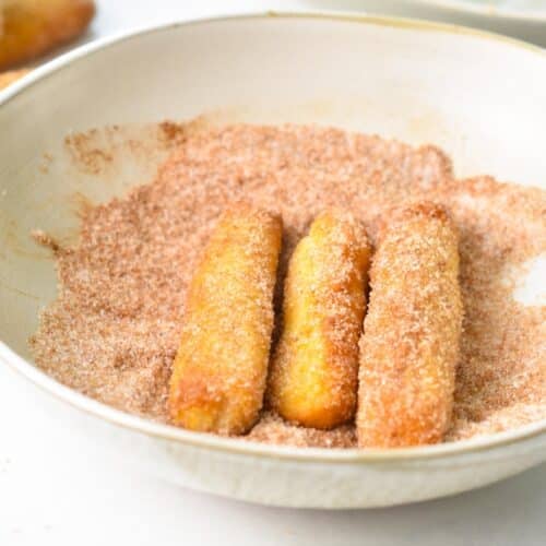 Churros tossed in cinnamon sugar mixture.