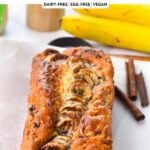 This 3 Ingredient Banana Bread is an easy, egg-free, dairy-free banana bread recipe with a moist fluffy crumb. It's made with coconut condensed milk, banana, and self-rising flour, no cake mix is needed!This 3 Ingredient Banana Bread is an easy, egg-free, dairy-free banana bread recipe with a moist fluffy crumb. It's made with coconut condensed milk, banana, and self-rising flour, no cake mix is needed!