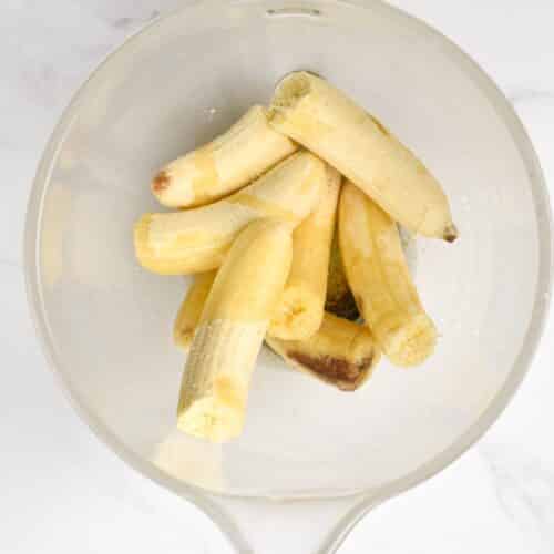 Ripe bananas for eggless banana bread.