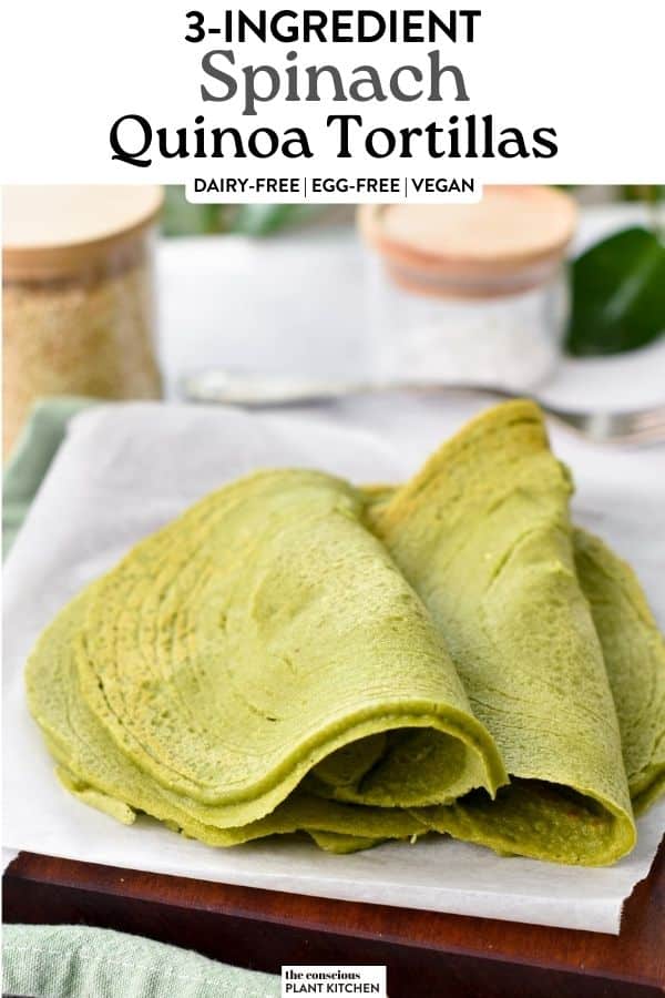 Spinach Quinoa Tortillas (3 Ingredients) The Conscious Plant Kitchen