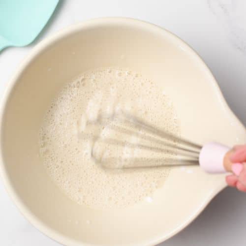 Wet Chocolate Protein Muffins ingredients in a mixing bowl.