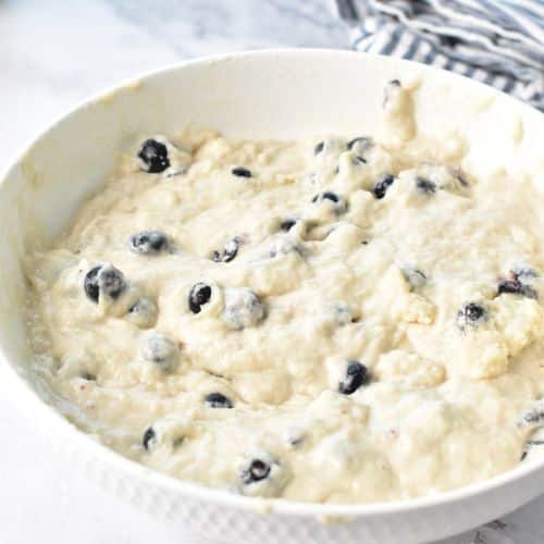 Vegan Blueberry Muffin dough in a large bowl.