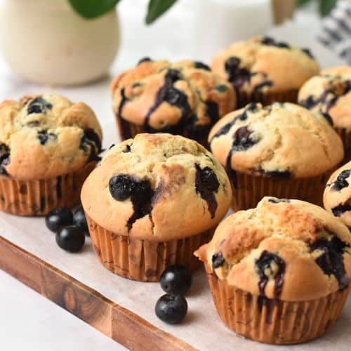 Vegan Blueberry Muffins cooling down.