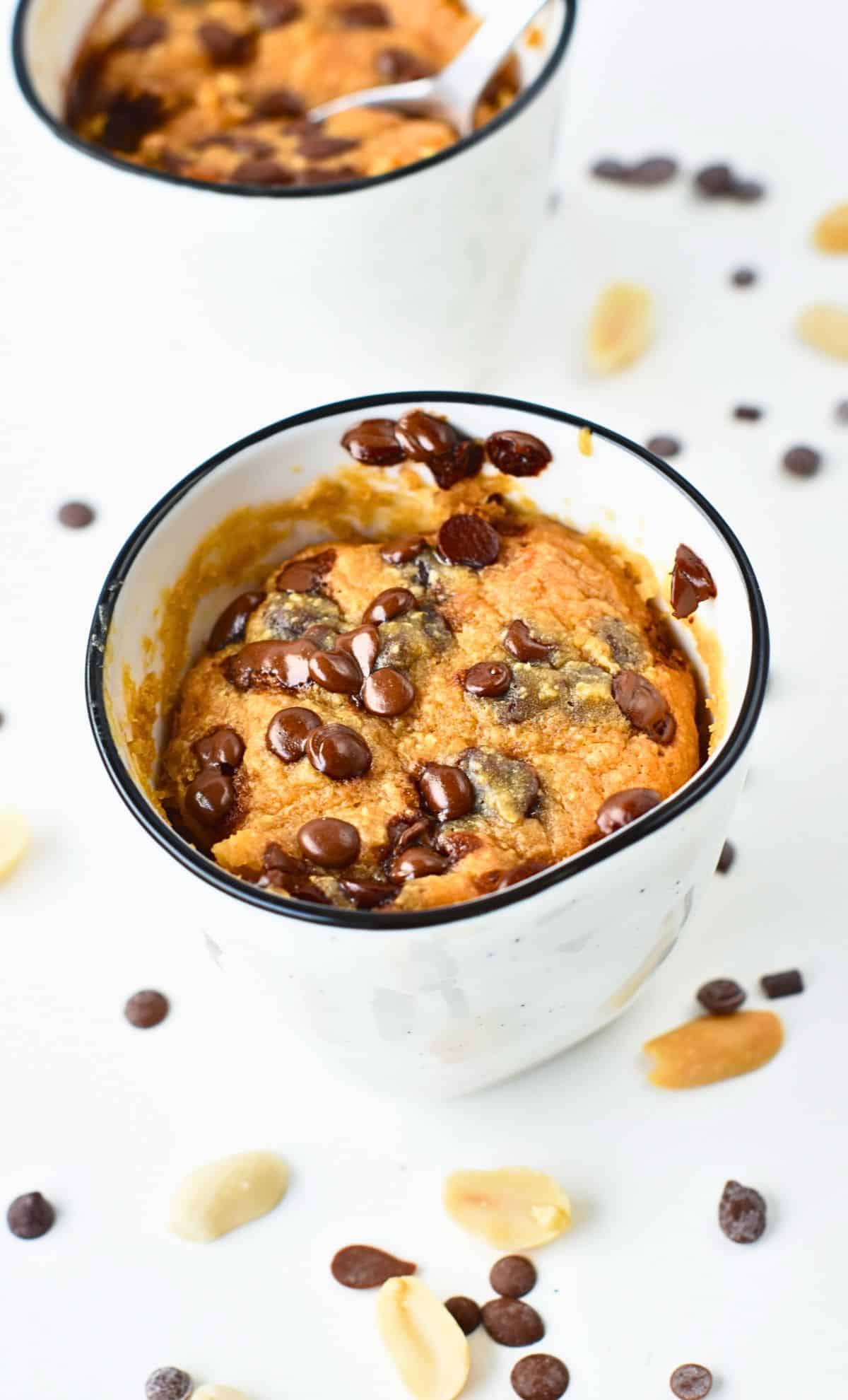 Peanut Butter Mug Cake in a small mug.