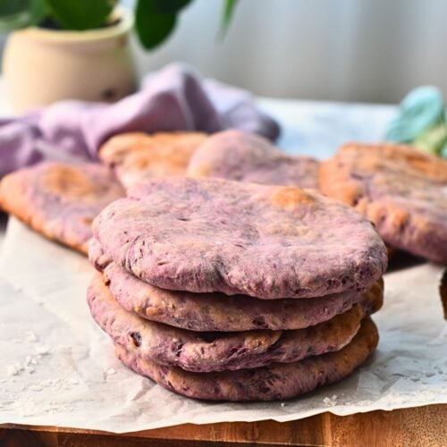 Purple Sweet Potato Pita (4 Ingredients)