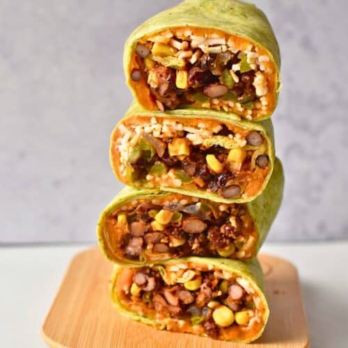 Black Bean Sweet Potato Burritos (22g Protein)