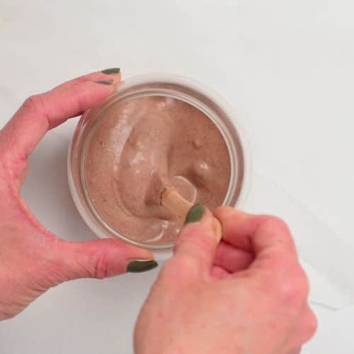 Stirring Chocolate Protein Yogurt