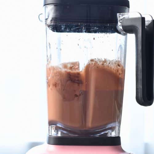 Protein Popsicle batter blended in a blender.