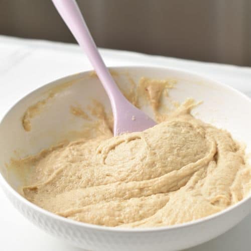 Stirred Yogurt Berry Cake batter ready to bake.