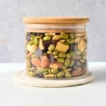 Protein Trail Mix in a glass jar.
