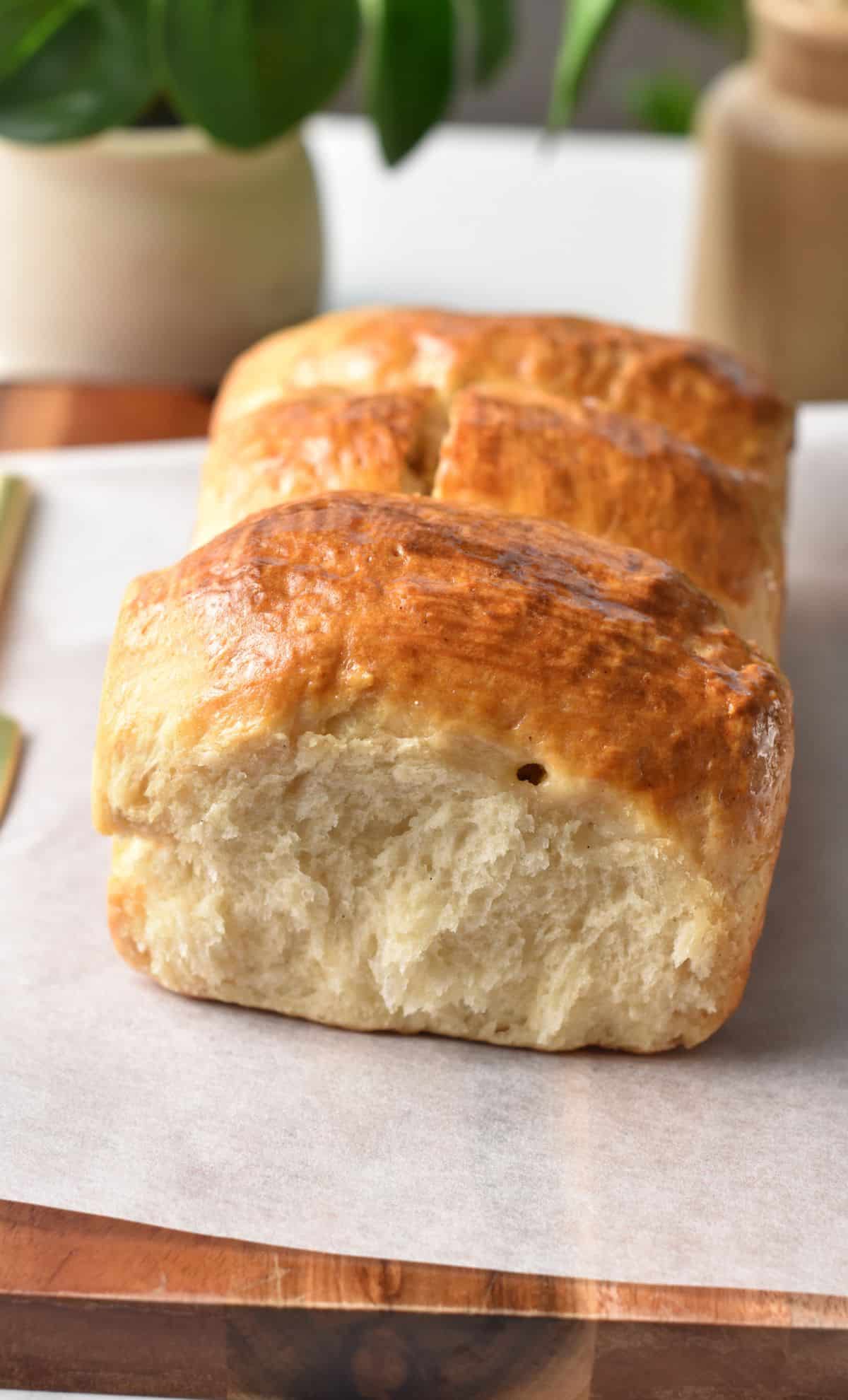 Yogurt Buns on a chopping board.
