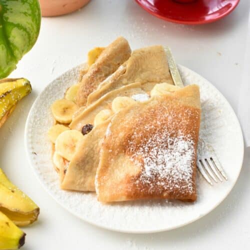 Banana Crepes (4 Ingredients, No Eggs, No Dairy)