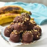 Banana Peanut Butter Balls on a plate.
