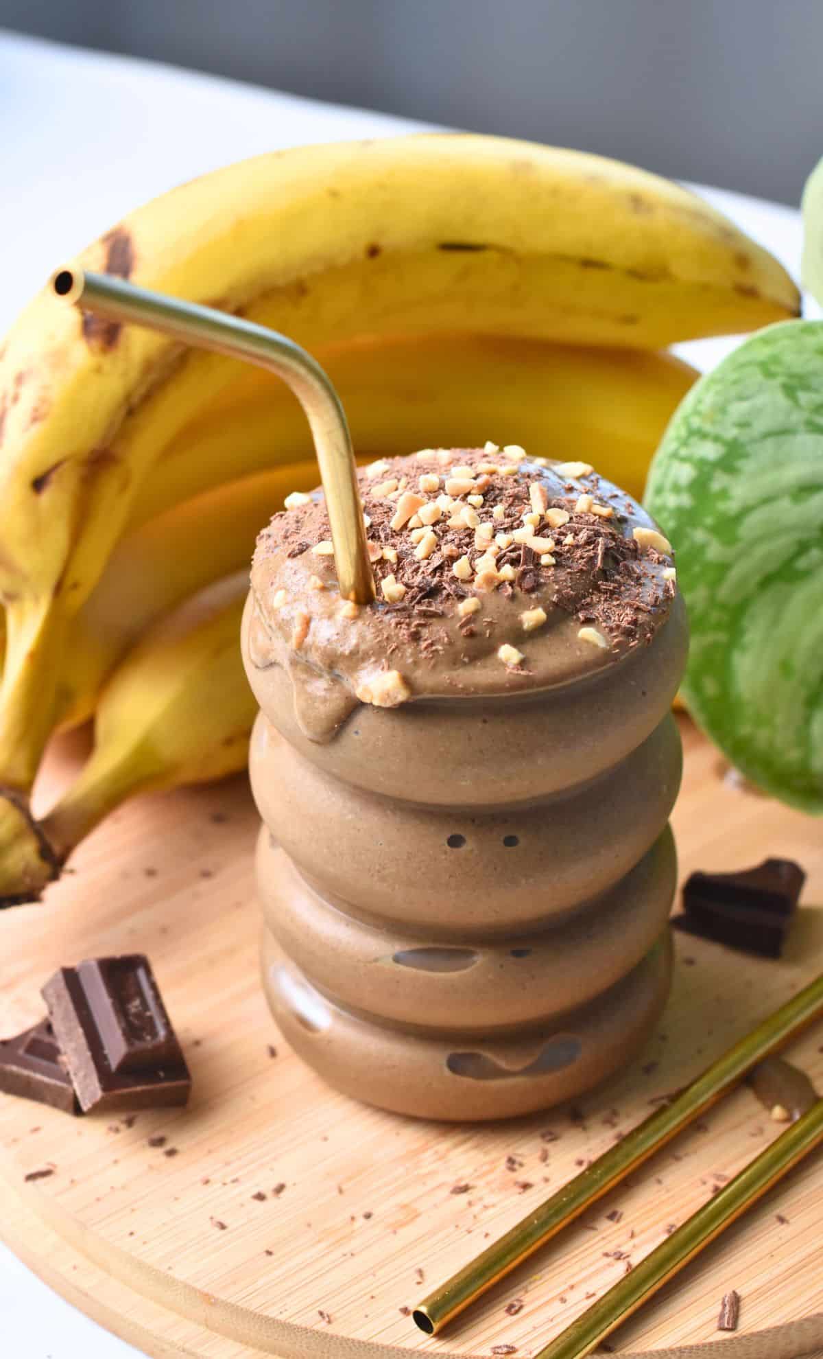 Chocolate Peanut Butter Banana Smoothie