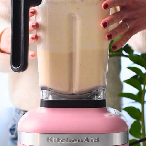 Blended banana milk for banana crepes.
