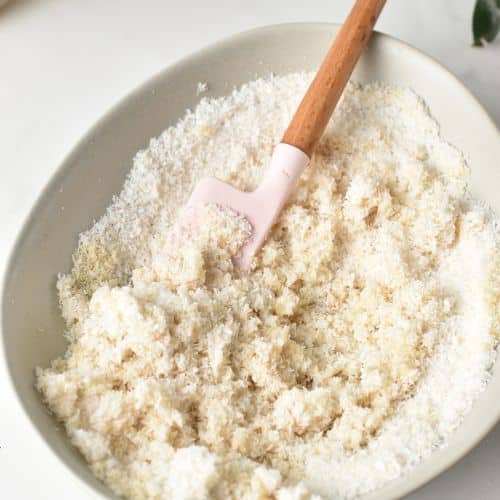 Coconut Almond Cookies batter in a bowl.