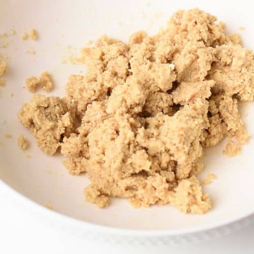No Bake Twix Bar base combined in a mixing bowl.
