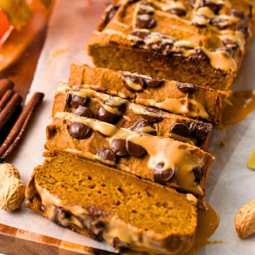 Peanut Butter Pumpkin Bread (No Eggs, No Dairy, 5 Ingredients)