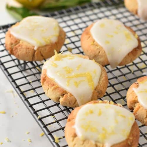 Healthy Lemon Cookies decorated with glazing