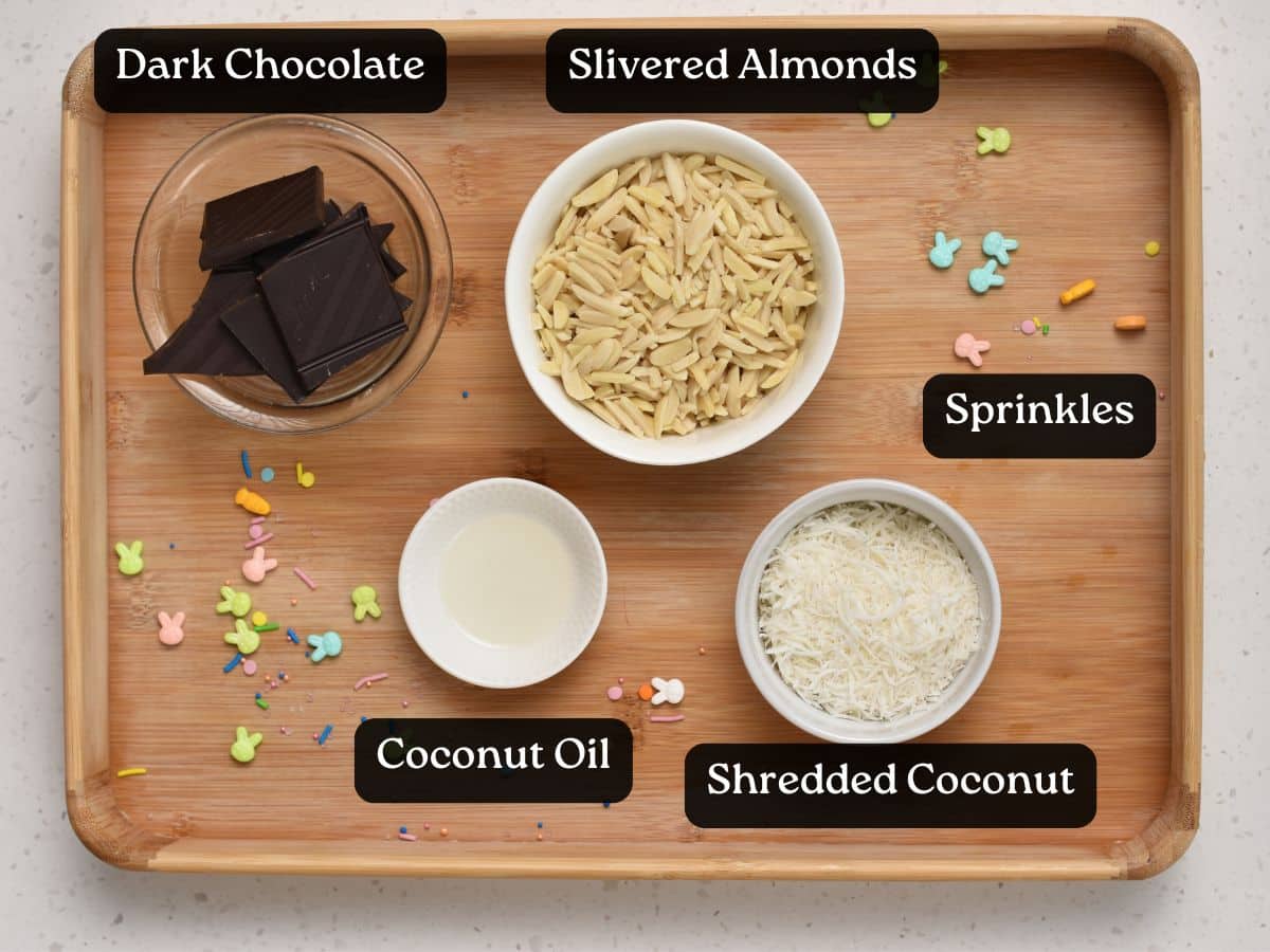 Ingredients for Chocolate Easter Nests