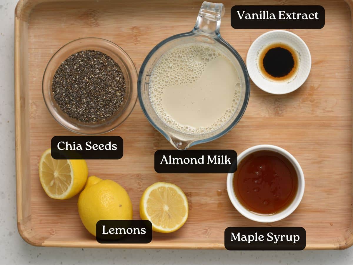 Ingredients for Lemon Chia Pudding