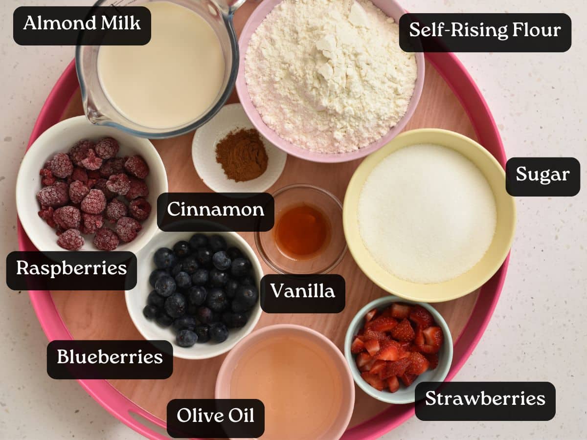 Ingredients for Mixed Berry Muffins