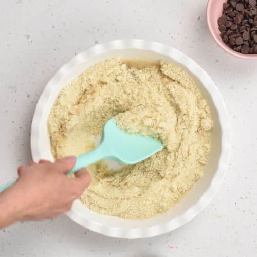 Combining base Almond Flour Cookie Dough ingredients.