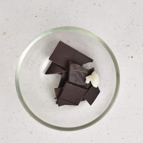 Chocolate and coconut oil in a bowl.