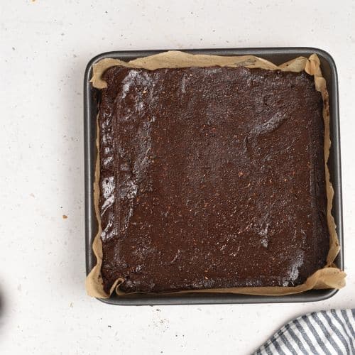 Date Brownies ready to bake.
