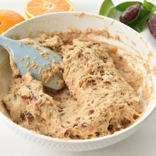 Date Cake batter in a mixing bowl.