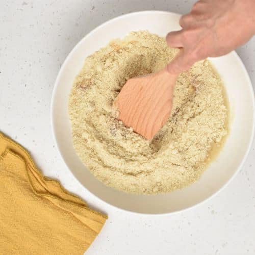 Mixing base Healthy Snicker ingredients.