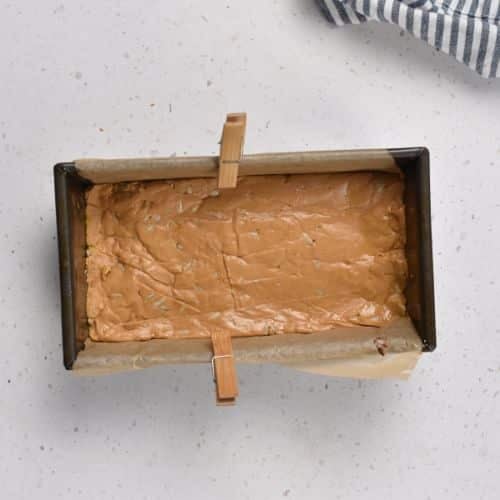 Homemade Protein Bar base in a loaf pan.