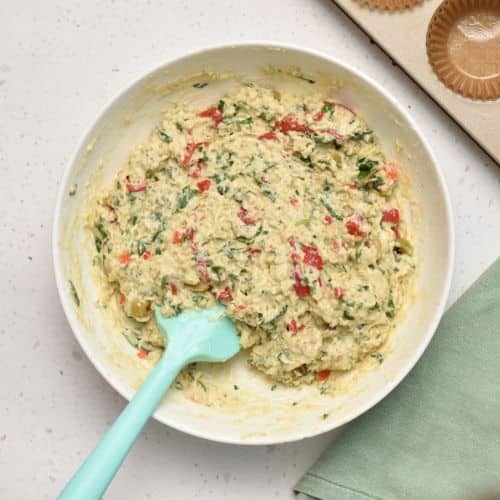 Quinoa Muffin batter in a bowl.