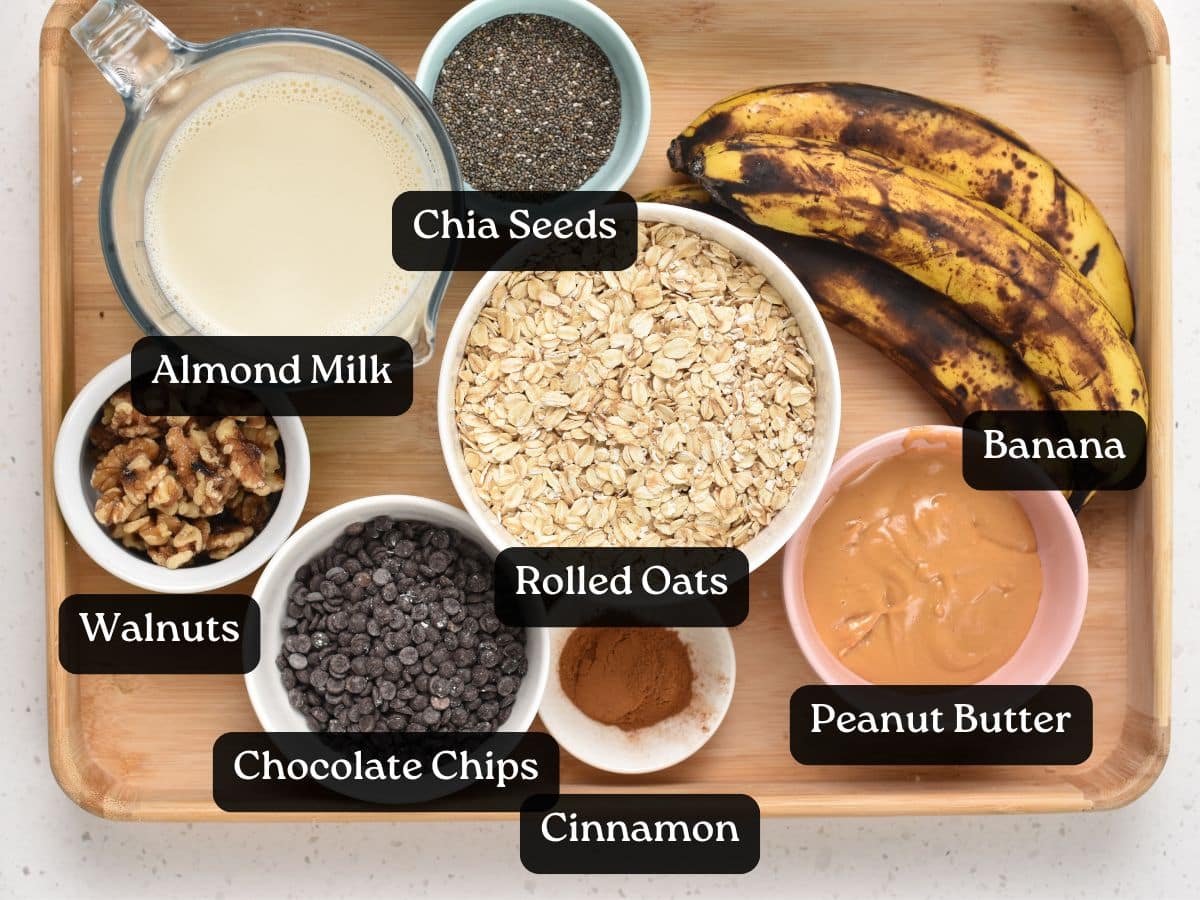 Ingredients for Banana Bread Baked Oatmeal